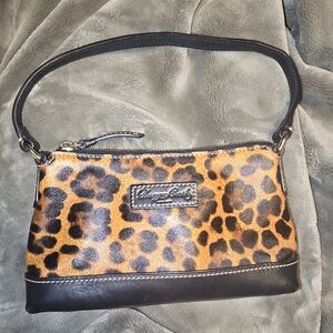Dooney & Bourke Leopard Print and Black Shoulder Bag